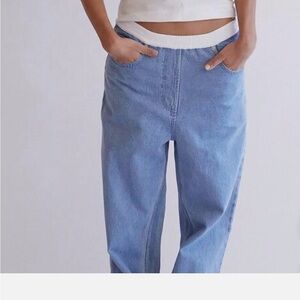 Thakoon Smocked Waist Wide Leg Denim Size 0